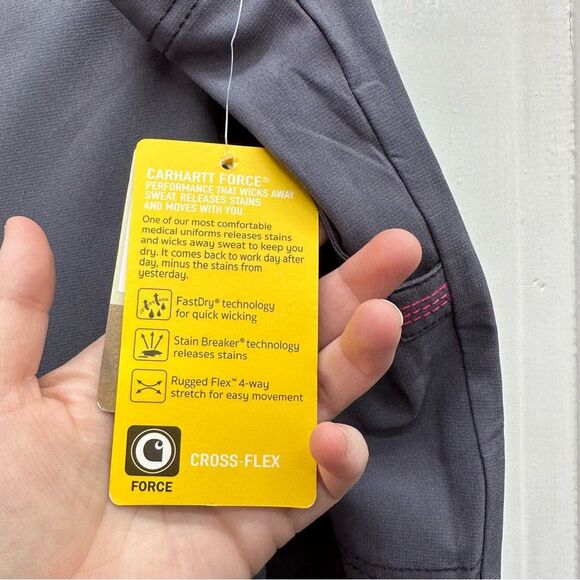 NWT Carhartt force cross flex grey pink scrub bottoms pants women's 2xl tall - Picture 4 of 5